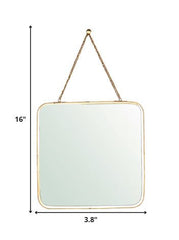 Gold Metal Square Wall Mirror