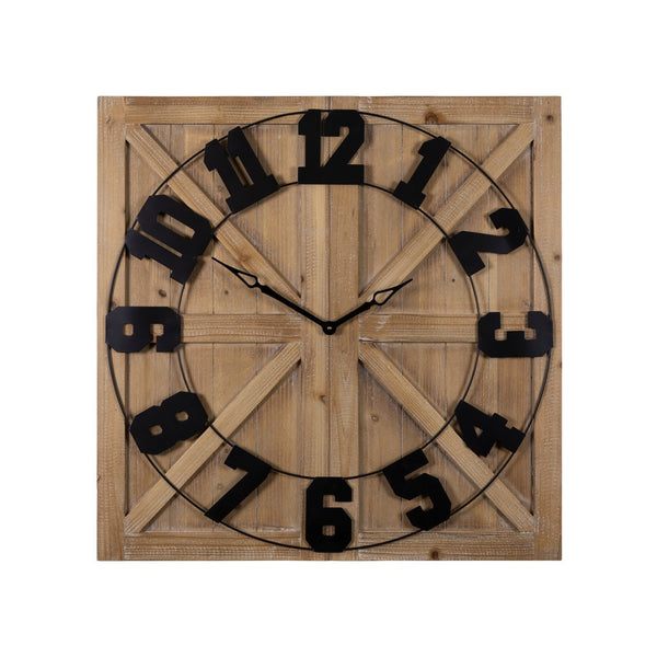 31.5 Modern Farmhouse Round on Square Wall Clock