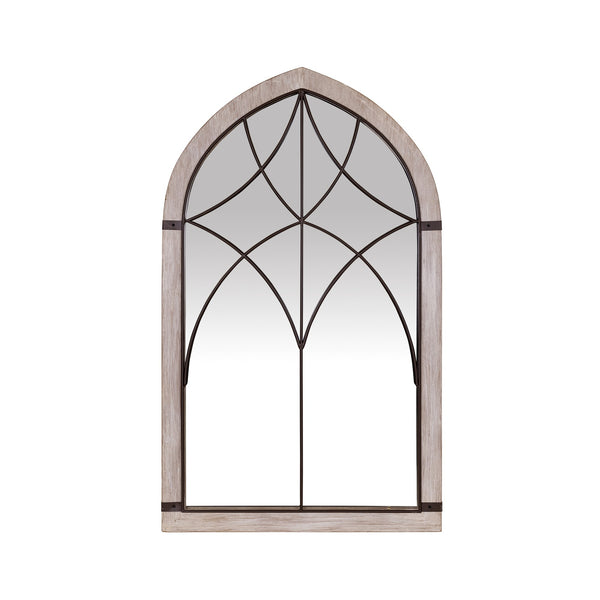 Vintage Wood and Iron Wall Mirror