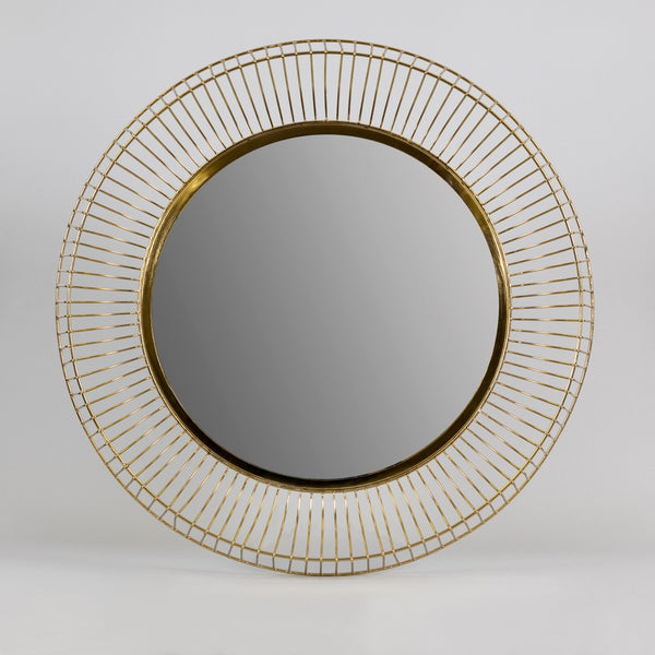 Round Gold Iron Wall Mirror