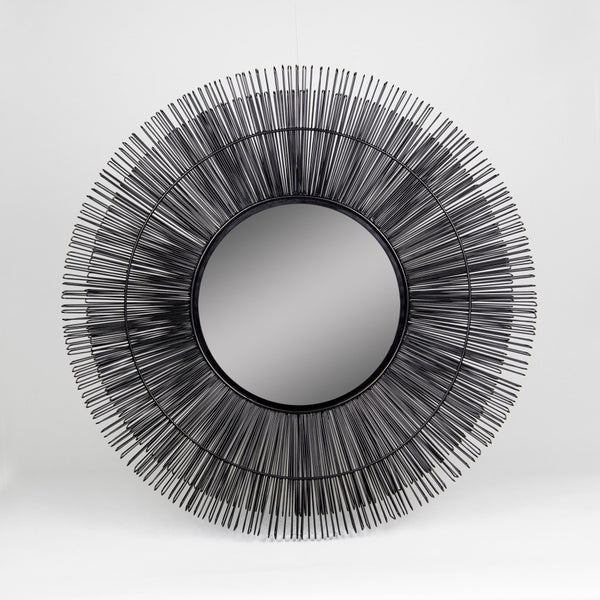 Black Iron Sunburst Wall Mirror