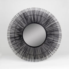 Black Iron Sunburst Wall Mirror
