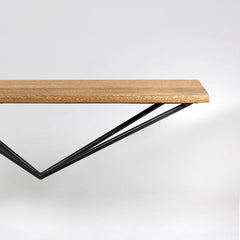 Set of Two Geometric Wood and Metal Wall Shelves