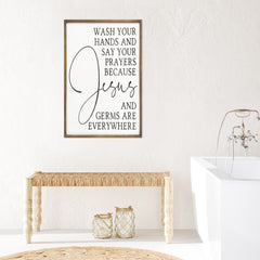 Jesus and Germs Are Everywhere Framed Wall Art