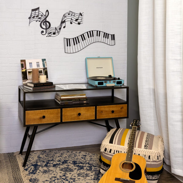 Black Metal Flowing Musical Bars Décor Piece