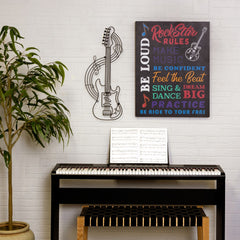 Black Metal Electric Guitar Wall Décor