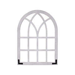 White Distressed Window Pane Wall Mirror