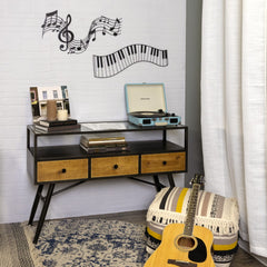 Black Metal Piano Keys Wall Décor