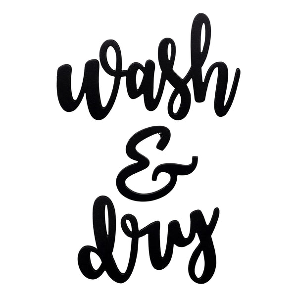Black Metal Wash and Dry Wall Sign