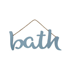 Blue Wooden Bath Hanging Wall Décor