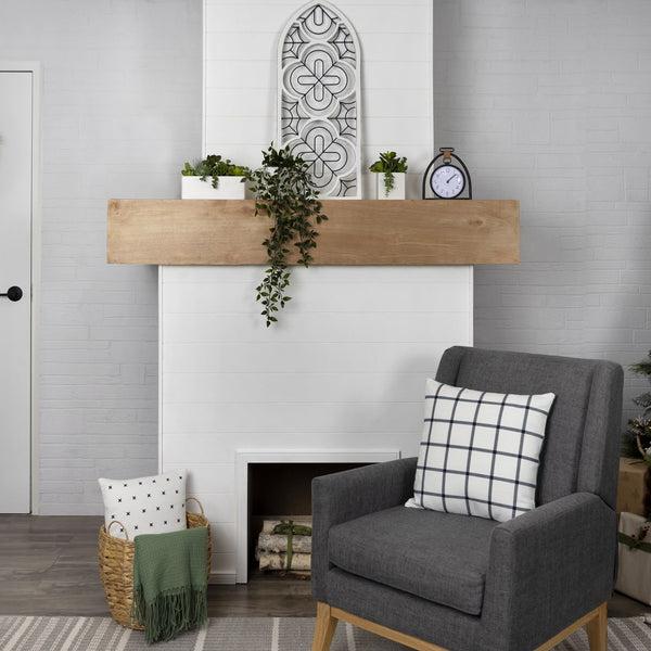 Vintage White Wood and Metal Window Panel Wall Décor