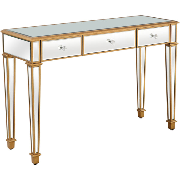 Gold Finish Trim Console Table