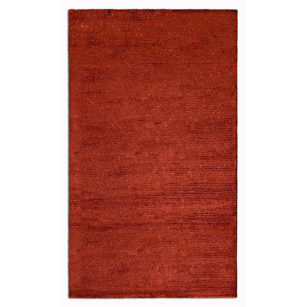 5' x 7' Flame Red Modern Shimmery Area Rug