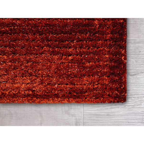 8' x 10' Flame Red Modern Shimmery Area Rug