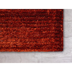 8' x 10' Flame Red Modern Shimmery Area Rug