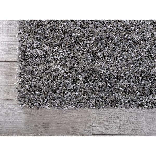 2' x 8' Silver Textured Modern Runner Rug