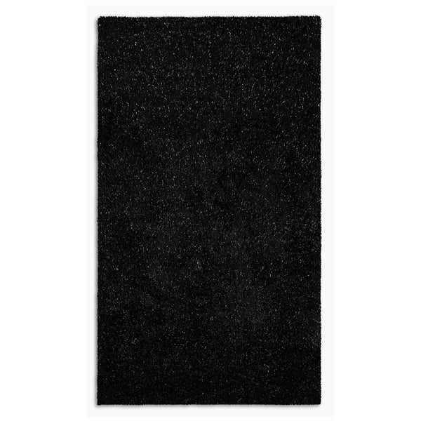 8' x 10' Black Textured Modern Area Rug
