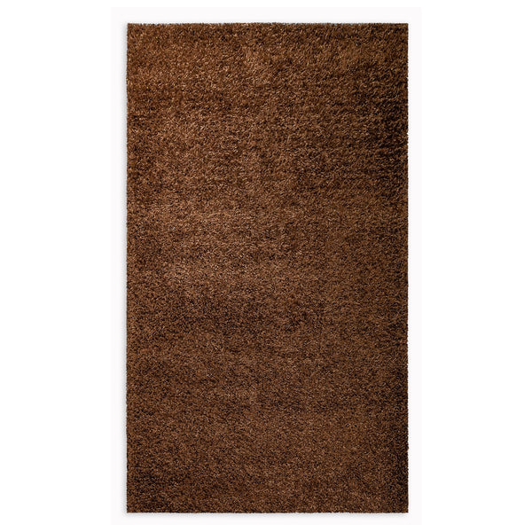 5' x 7' Dark Brown and Gold Sparkly Area Rug