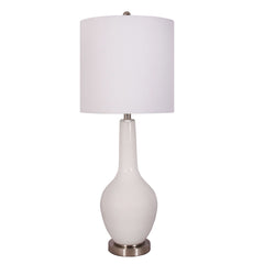 Set of 2 White Modern Glass Table Lamps