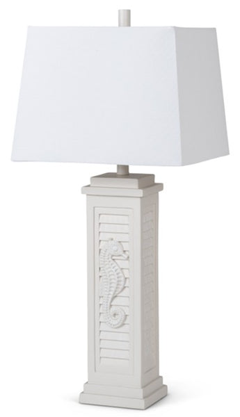 Set of 2 White Seahorse Table Lamps