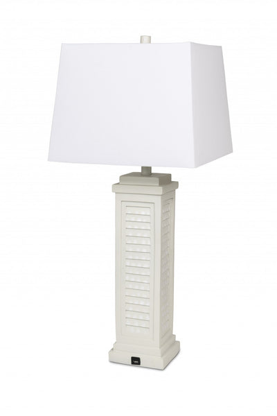Set of 2 Light Beige Shutter Base Table Lamps