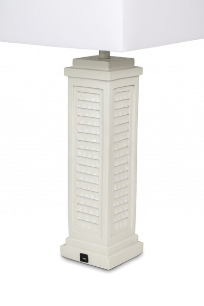 Set of 2 Light Beige Shutter Base Table Lamps