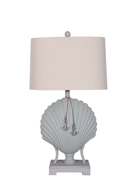 Set of 2 Pale Blue Sea Shell Table Lamps