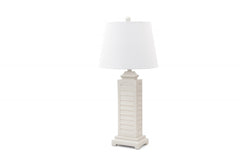 Set of 2 Light Taupe Shutter Pedestal Table Lamps