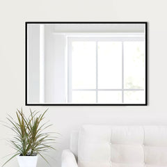 Jumbo Black Beveled Wall Mirror