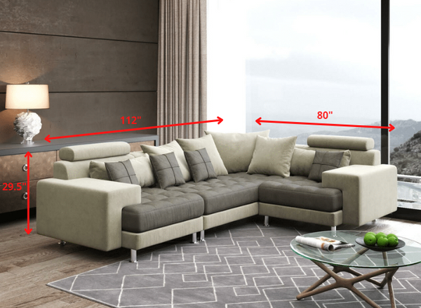 Hercules Gray Microfiber Three Piece Left Sectional Sofa