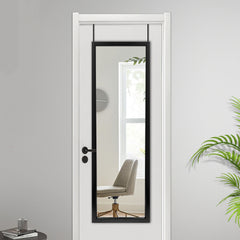 Long Black Framed Door Mount Mirror