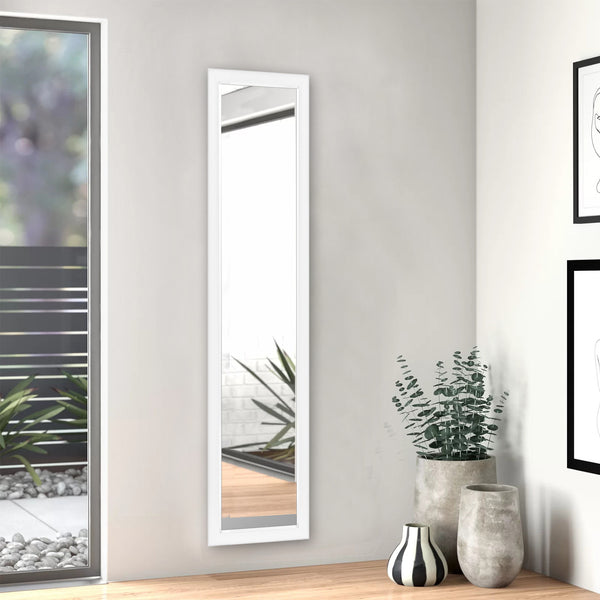 Sleek White Framed Mirror