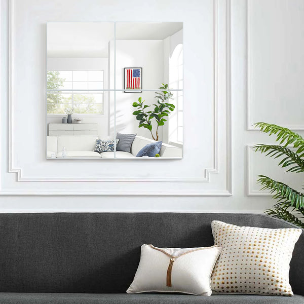 Set of Eight Modern Frameless Mirror Tiles