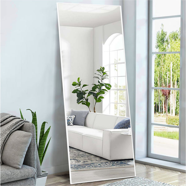 Jumbo White Aluminum Framed Mirror