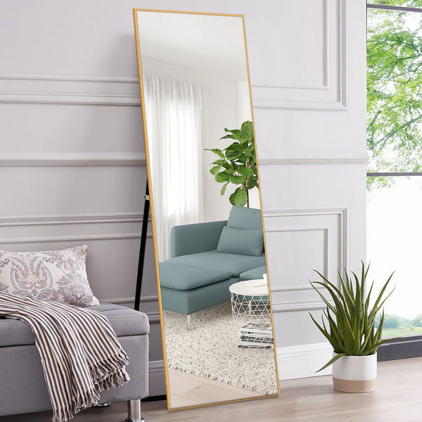 Jumbo Gold Aluminum Frame Full-length Floor Mirror
