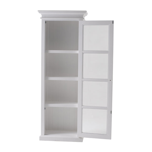 Classic White and Glass Door Storage Cabinet