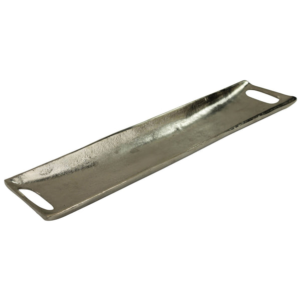 Jumbo Burnished Silver Metal Boat Shaped Tray