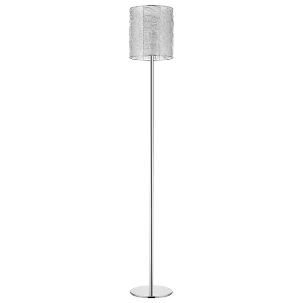 Distratto 1-Light Polished Chrome Floor Lamp With Enmeshed Aluminum Wire Shade