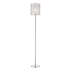 Distratto 1-Light Polished Chrome Floor Lamp With Enmeshed Aluminum Wire Shade