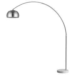 Mid 1-Light Brushed Nickel Adjustable Arc Floor Lamp With Metal Shade (73")