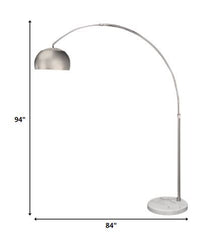 Mid 1-Light Brushed Nickel Adjustable Arc Floor Lamp With Metal Shade (94")