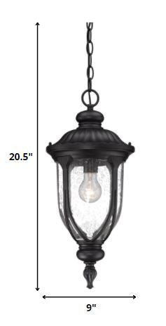 Matte Black Cast Aluminum Hanging Pendant Light