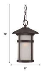 Antique Bronze Round White Glass Hanging Light