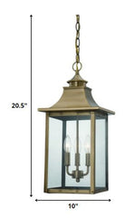 St. Charles 3-Light Aged Brass Hanging Light