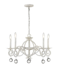 Callie 5-Light Country White Chandelier