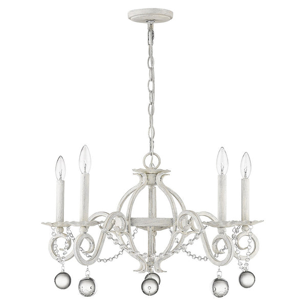 Callie 5-Light Country White Chandelier