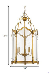 Elizabeth 5-Light Antique Gold Foyer Pendant