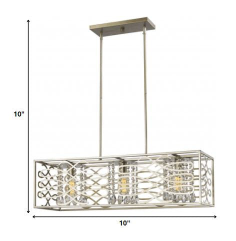 Brax 3-Light Washed Gold Island Pendant With Crystal Accents