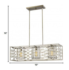 Brax 3-Light Washed Gold Island Pendant With Crystal Accents