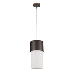 Midtown 1-Light Oil-Rubbed Bronze Pendant With Frosted Glass Shade